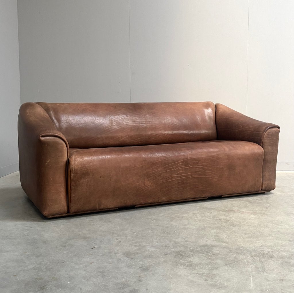 De Sede DS47 sofa bankstel jaren 60 70 80 leer vintage, 150 tot 200 cm, Driepersoons, Ophalen of Verzenden, Rechte bank