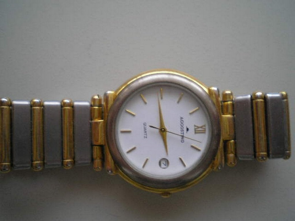 horloge van Aggostino Qartz analoog ., Ophalen of Verzenden, Staal, Overige merken