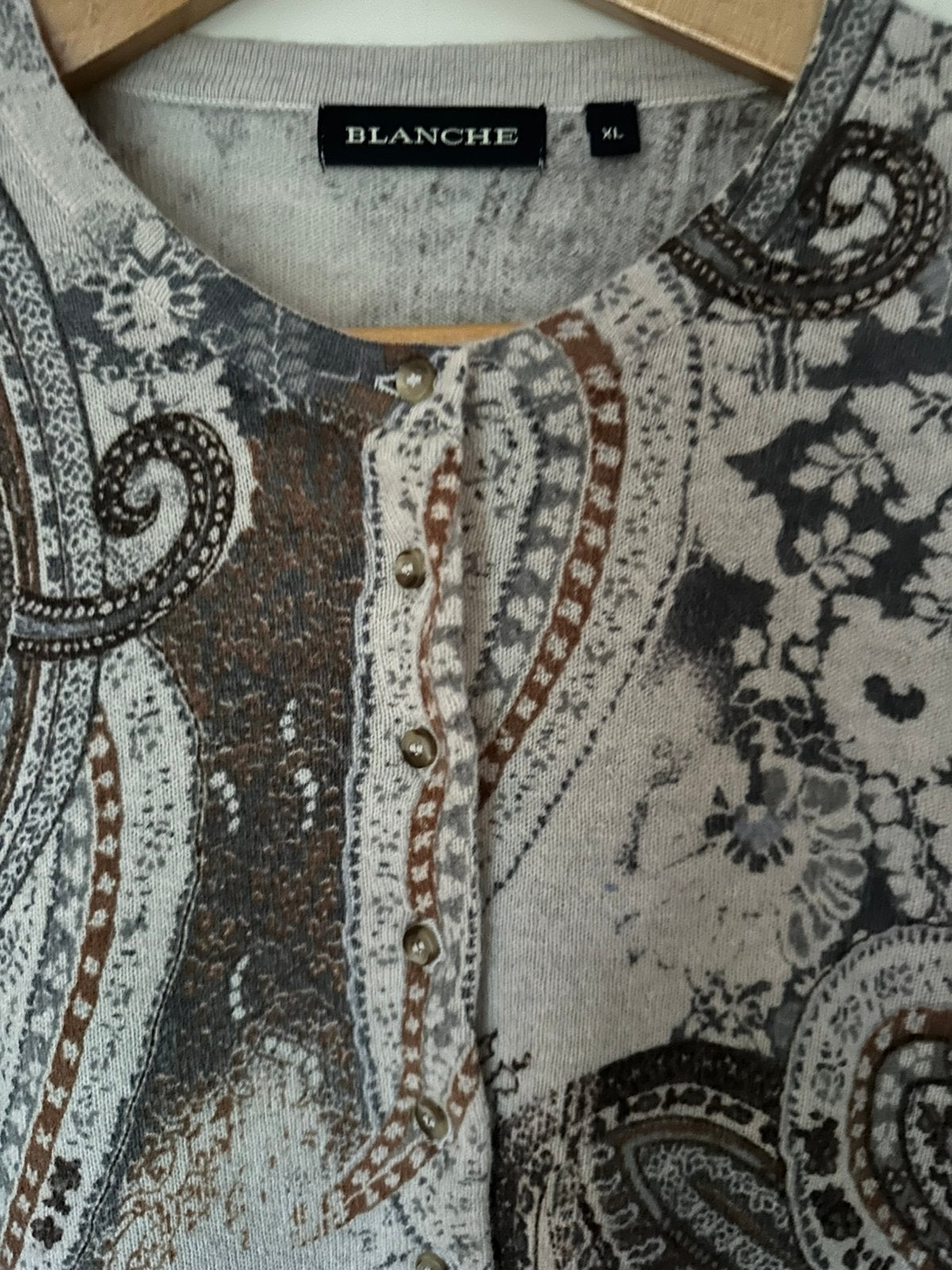 Purdey damesvest XL Paisley grijs bruin, Ophalen of Verzenden, Zo goed als nieuw, Maat 46/48 (XL) of groter, Bruin