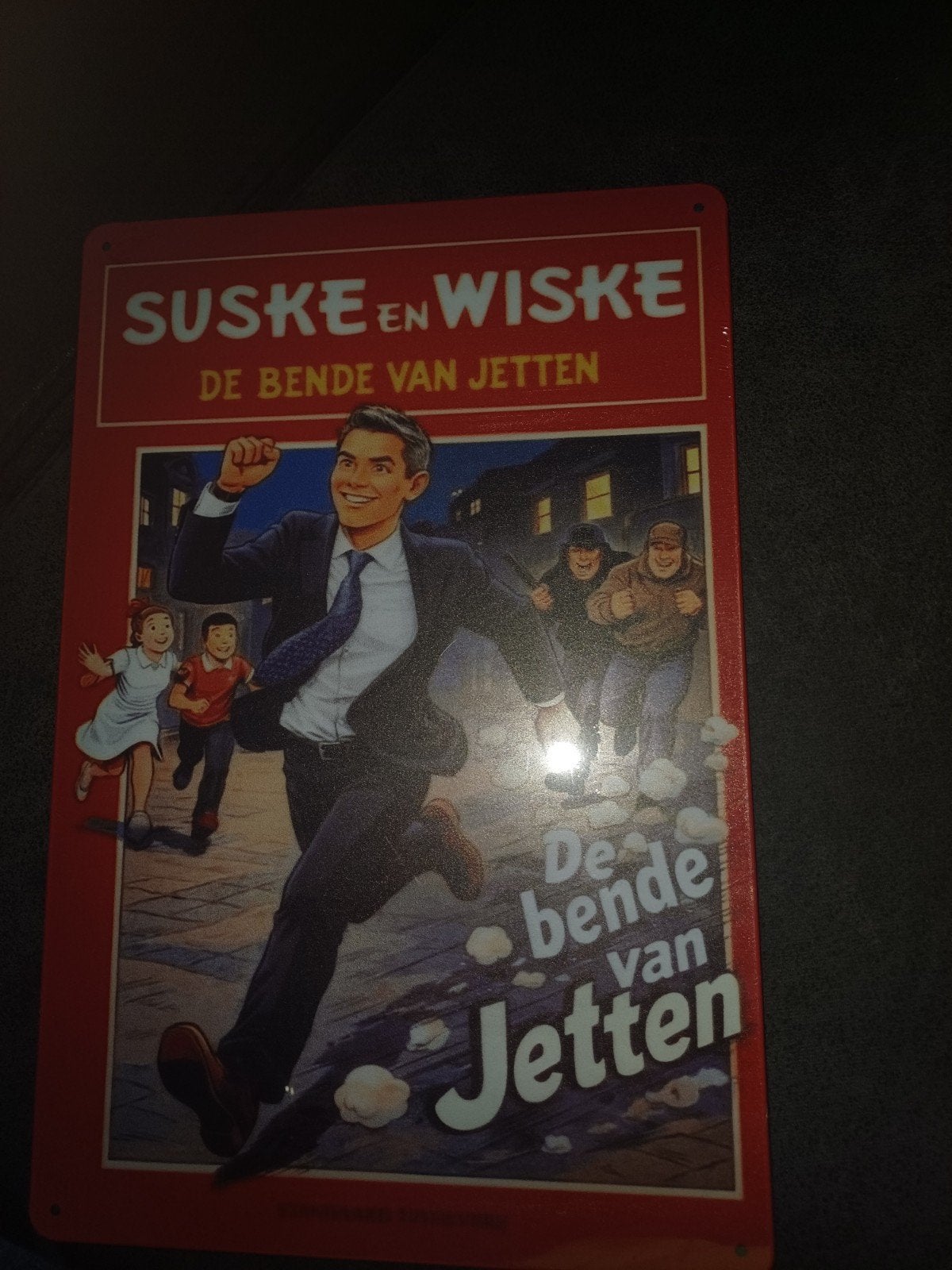Blikken bordje Suske en Wiske, Boeken, Stripboeken, Eén stripboek, Ophalen of Verzenden, Nieuw