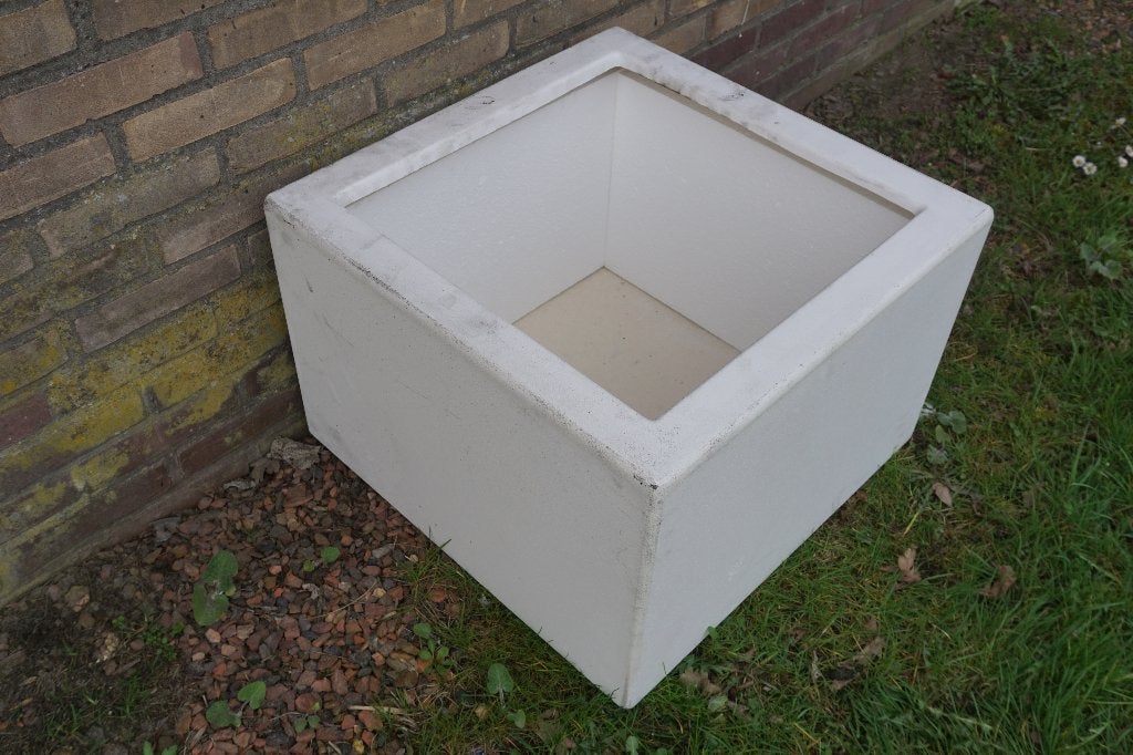 Witte Polyester bloembak plantenbak 60x60x40, Tuin en Terras, Ophalen, Kunststof, Minder dan 60 cm, Vierkant