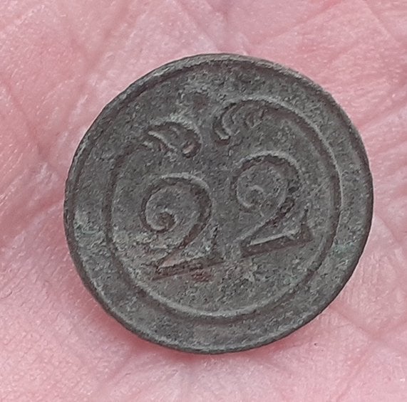 Napoleontische Uniformknoop – 55e Regiment, Verzamelen, Ophalen of Verzenden, Landmacht, Nederland, Embleem of Badge