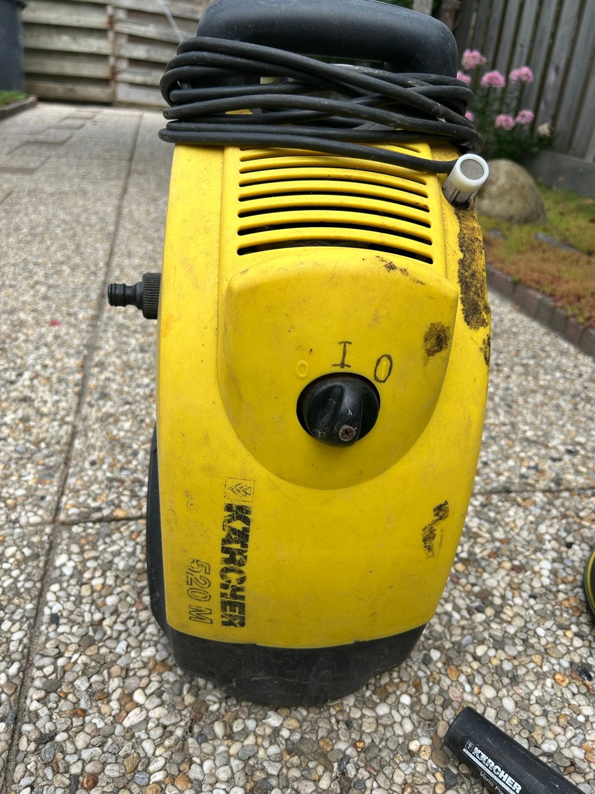 Kärcher 520 M hogedrukreiniger met terrasreiniger, Doe-het-zelf en Verbouw, Reinigingsmachines, Ophalen of Verzenden, Gebruikt