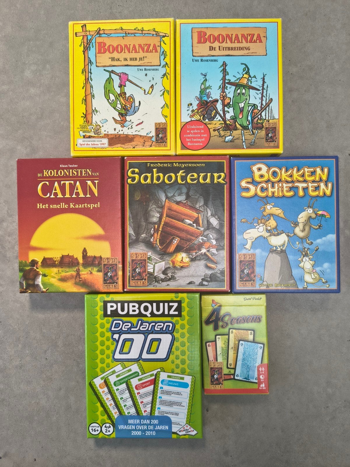 Diverse kaartspellen: Catan, Saboteur, Boonanza en meer, Een of twee spelers, Ophalen of Verzenden, Gebruikt, Diverse uitgevers