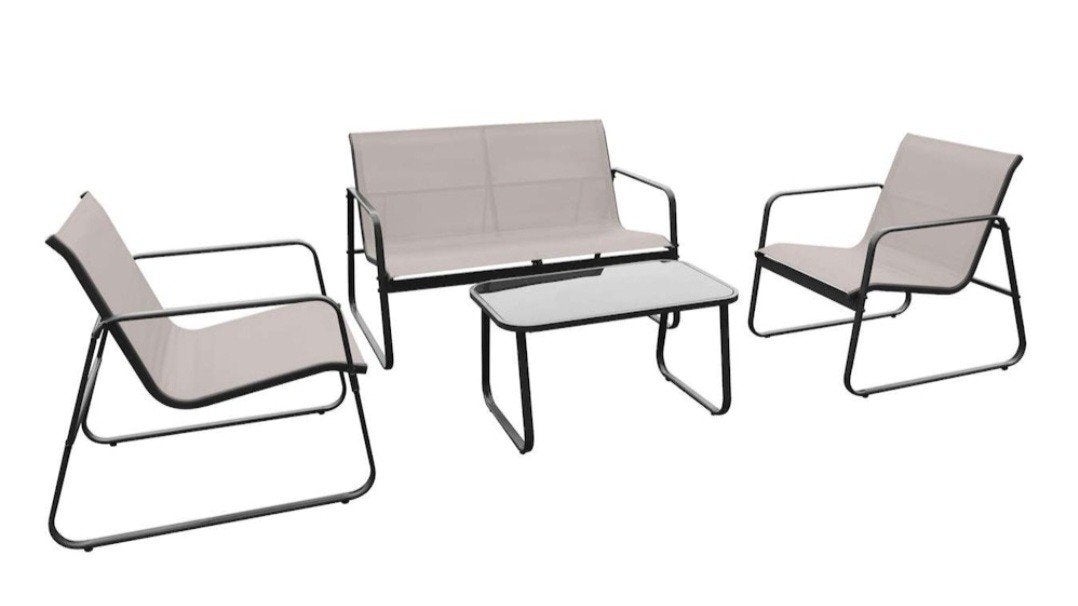 Feel Furniture - Luxe loungeset - Textilene - Gamla - Taupe, Tuin en Terras, Tuinsets en Loungesets, Ophalen, 4 zitplaatsen, Nieuw