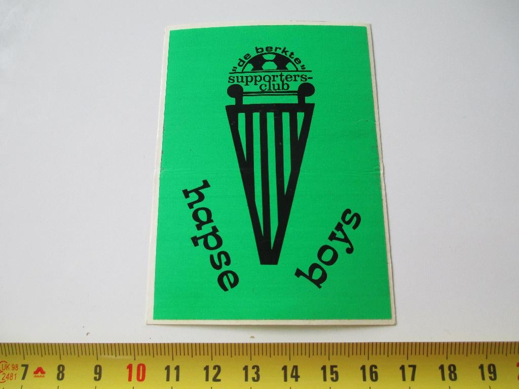 sticker De Berkte supportsclub  HAPSE BOYS, Ophalen, Zo goed als nieuw