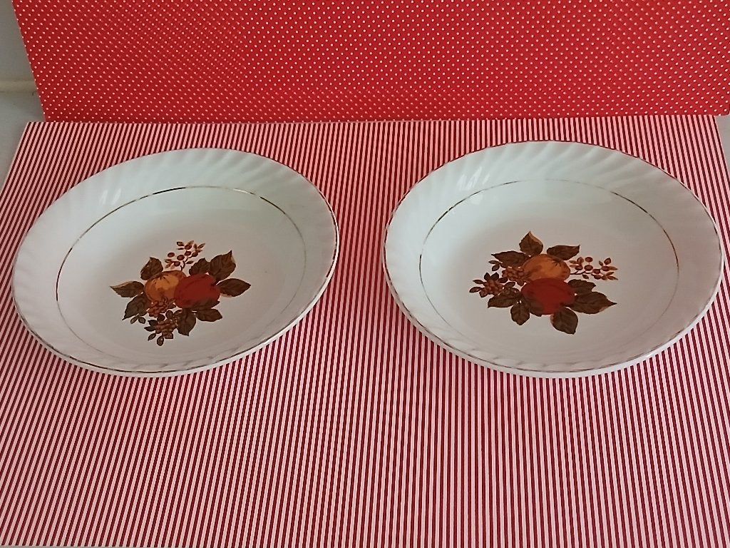 2 Vintage Enoch Wedgwood English Harvest Schaaltjes, Ophalen of Verzenden, Gebruikt, Porselein, Bord of Schaal