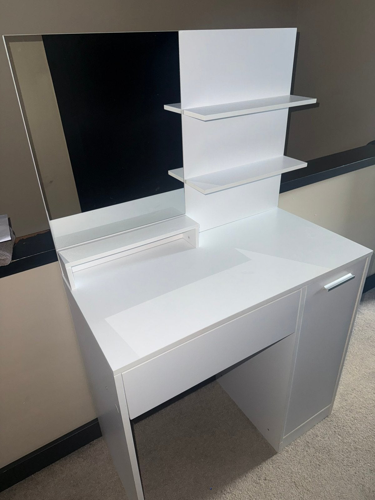 Kaptafel wit make up tafel met spiegel, Ophalen, Zo goed als nieuw, 50 tot 100 cm, 100 tot 150 cm