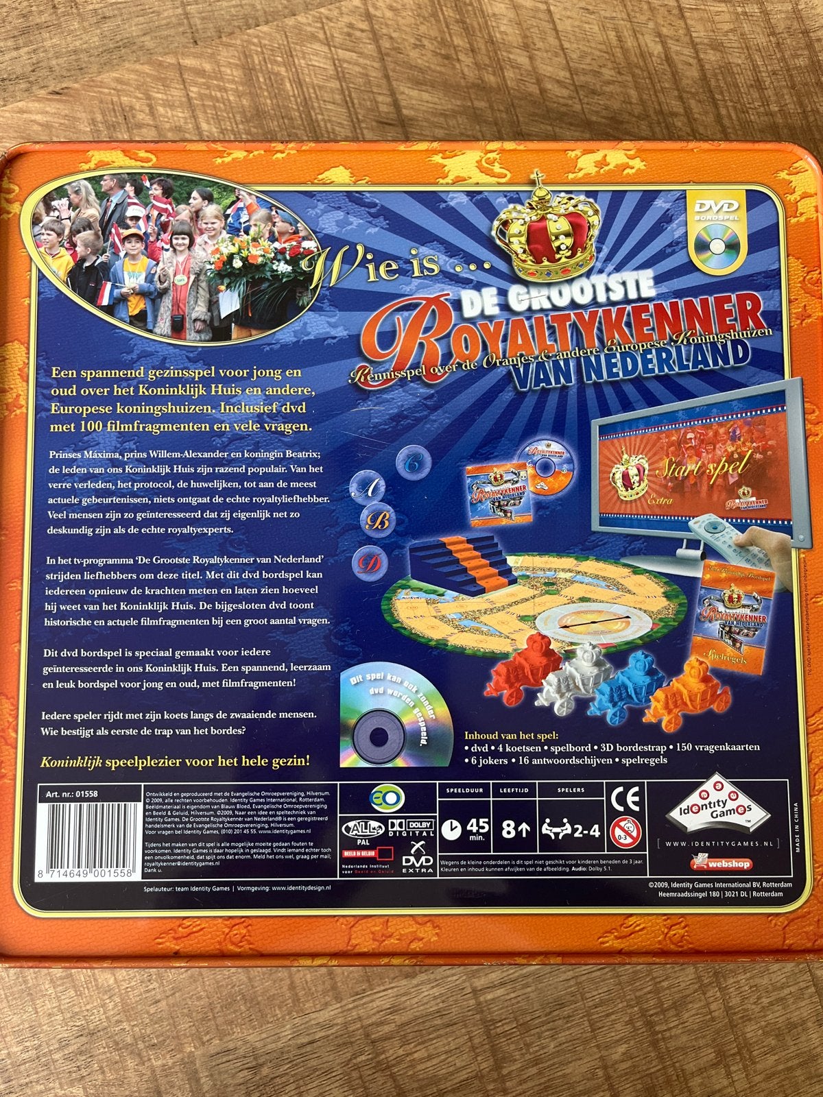 De Grootste Royaltykenner van Nederland Bordspel, Drie of vier spelers, Ophalen, Nieuw