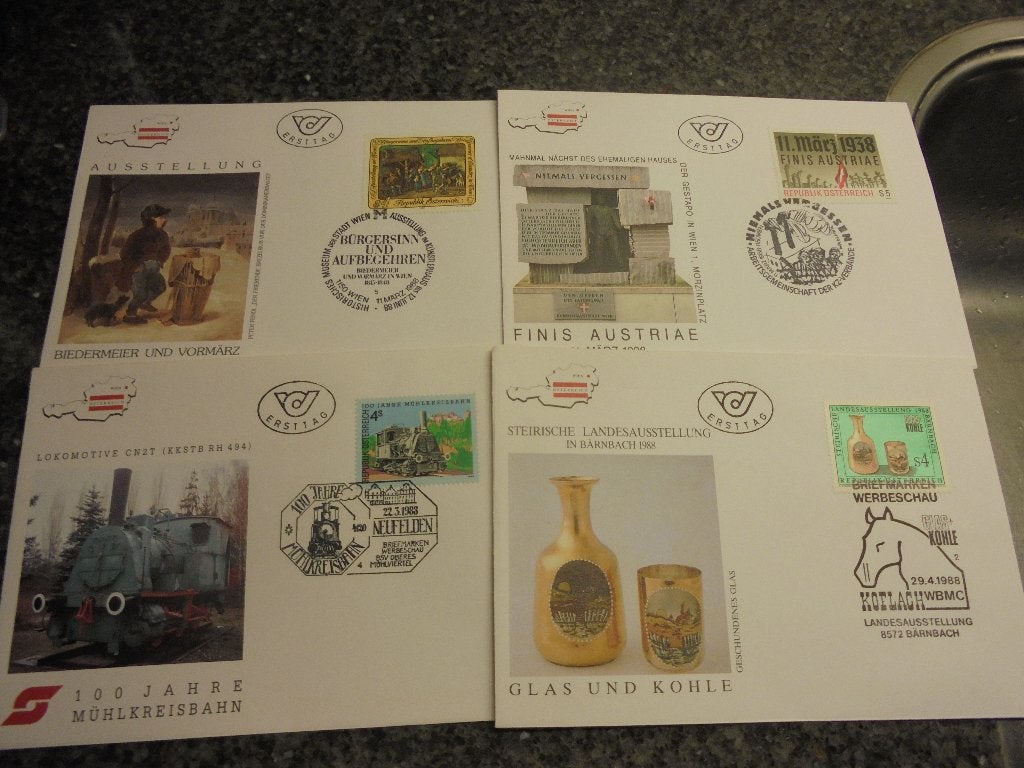 Oostenrijk.  Leuke partij blanco fdc's, Ophalen of Verzenden, Buitenland