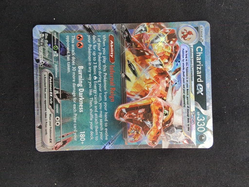 Charizard ex PAF 054/091 Pokémon kaart, Ophalen of Verzenden, Zo goed als nieuw, Losse kaart, Foil