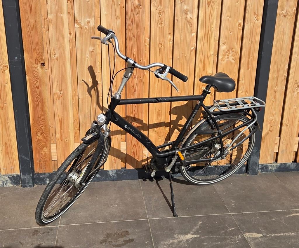 Zwartkleurige 65 inch Batavus Mambo 7 herenfiets, Fietsen en Brommers, Fietsen | Heren | Herenfietsen, Gebruikt, Versnellingen