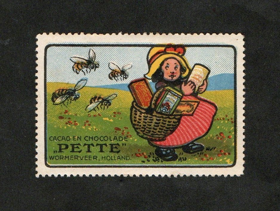 Sluiszegel Etiket Bijen Honing Cacao Chocolade Pette Wormerv, Verzamelen, Ophalen of Verzenden, Zo goed als nieuw