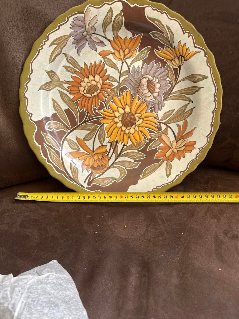 Antiek Unica Royal Goedewaagen Wandbord Bloemmotief, Antiek en Kunst, Antiek | Wandborden en Tegels, Ophalen