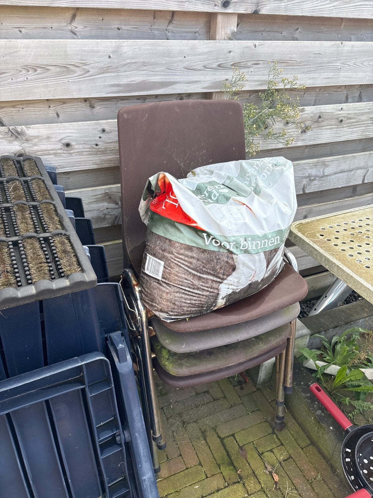 Gebruikte stoelen - set van 4, Ophalen, Gebruikt, Bruin, Vier
