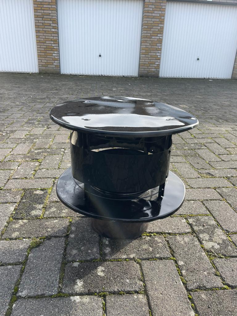 Zwarte schoorsteenkap voor haard of kachel, Ophalen of Verzenden, Gebruikt, Vrijstaande haard, Overige soorten