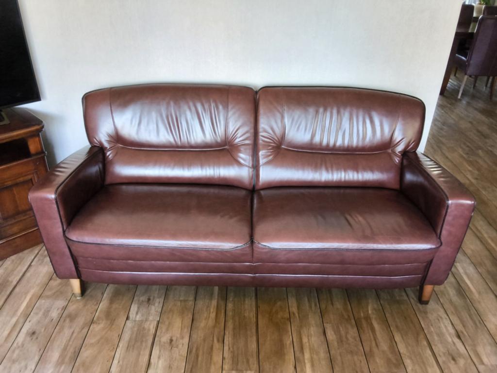 Mooi leren bankstel, Ophalen, 75 tot 100 cm