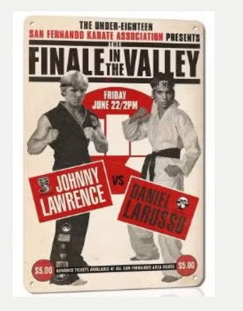 Vintage metalen bordje Karate Kid The Valley (30x20cm), Verzamelen, Ophalen of Verzenden, Nieuw
