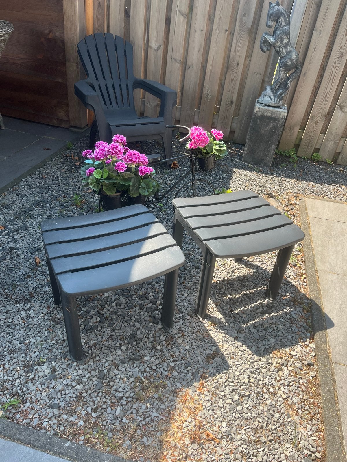 Hartman Voetenbankjes / Hockers (set van 2), Tuin en Terras, Ophalen, Gebruikt, Kunststof