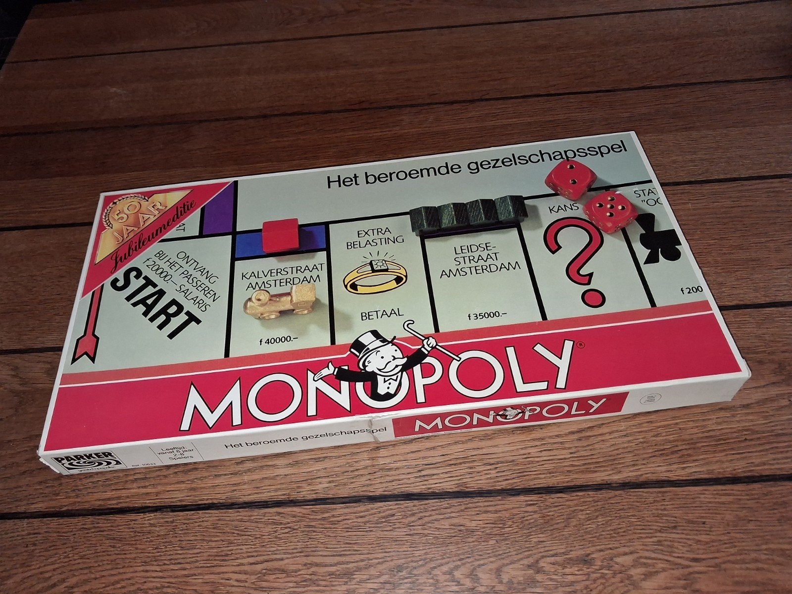 Monopoly Jubileumeditie gulden vintage spel, Drie of vier spelers, Ophalen of Verzenden, Gebruikt