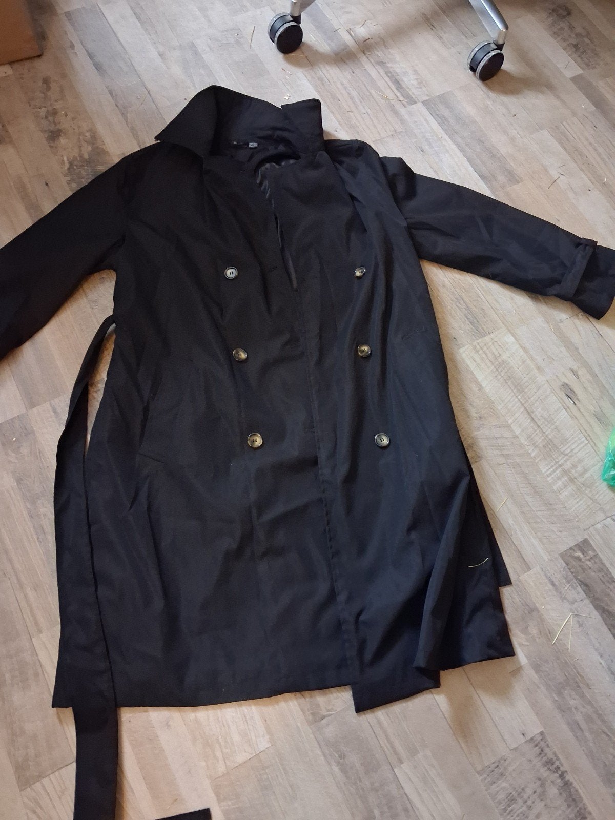Zwarte trenchcoat maat 46/48, zo goed als nieuw, Zwart, Maat 46/48 (XL) of groter, Zo goed als nieuw, Esmc