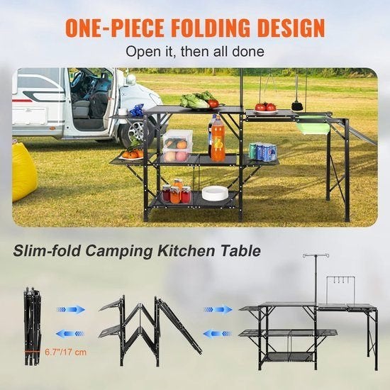 Camping Keukentafel - met Wasbak - Campingtafel - Buitenkeuk, Corvance B.V., Verzenden, Nieuw, Corvancebol@gmail.com