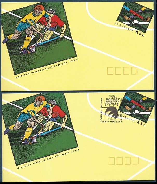 AUSTRALIE 1994 Hockey Pre-Stamped Envelopes, S.S.: E-322,, Verzenden, Sport