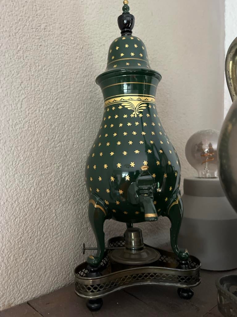 Antieke koffiekan  Groen met Gouden Sterren, Antiek en Kunst, Ophalen of Verzenden