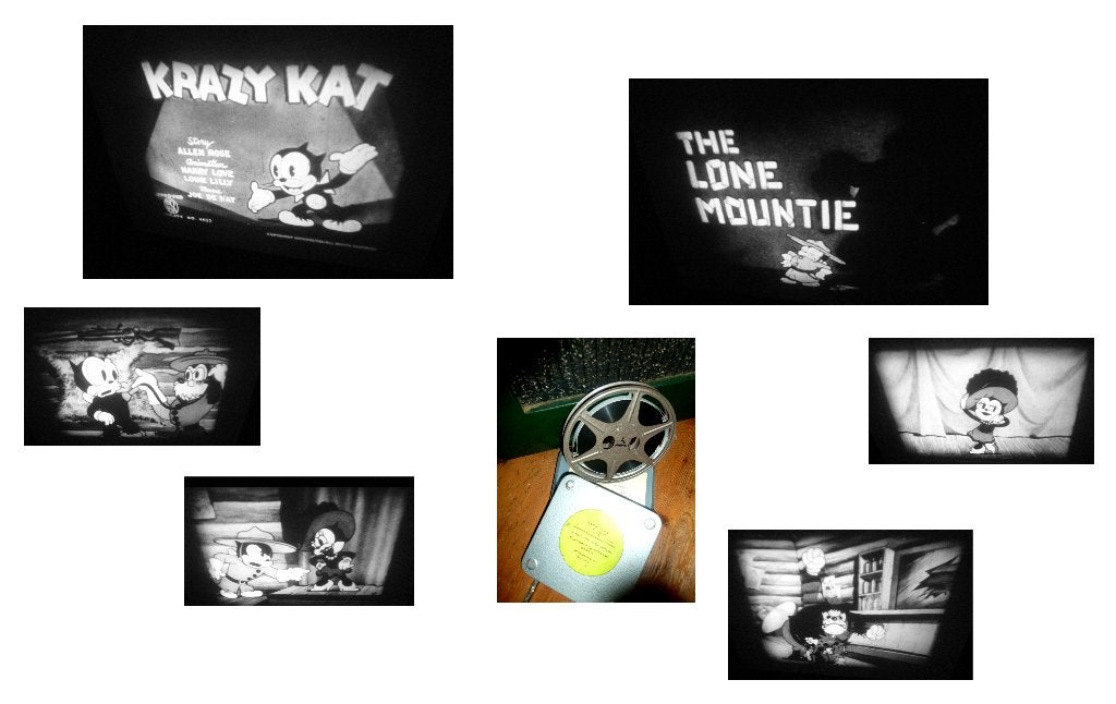 8mm film N8 krazy kat THE LONE MOUNTY - zw w 1938, Audio, Tv en Foto, Filmrollen, Ophalen of Verzenden, 8mm film