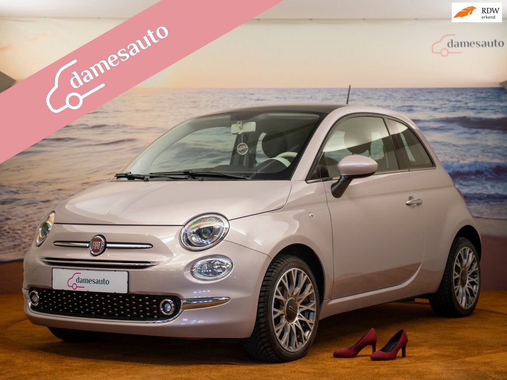 Fiat 500 1.2 Star, Powder Pink, nieuwe distr riem, leder, pa, Gebruikt, 4 cilinders, 4 stoelen, Wit