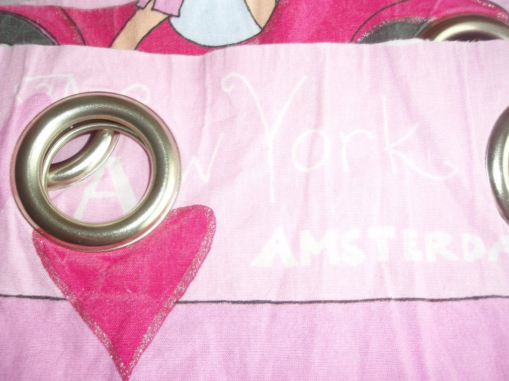 Roze Gordijnen voor meisjes slaapkamer, gelijk ophangen, Overige kleuren, 200 cm of meer, Ophalen of Verzenden, Zo goed als nieuw