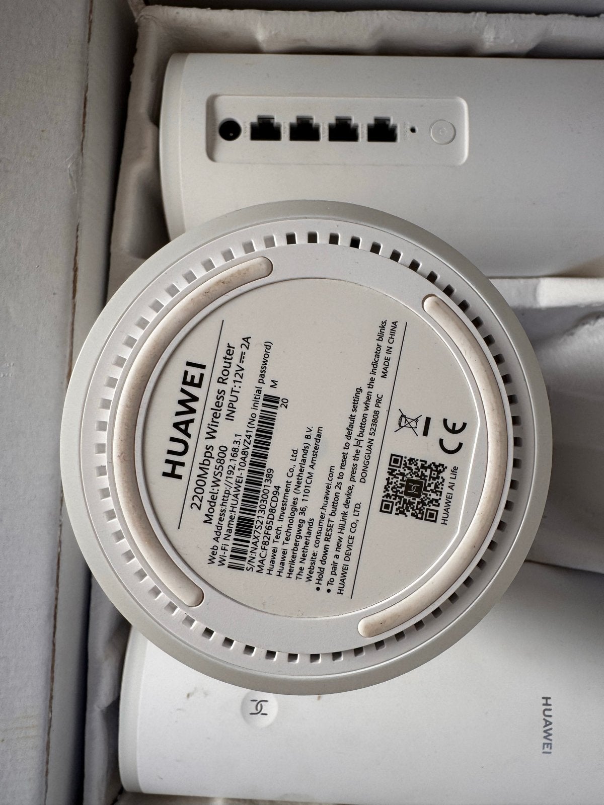 Huawei WS5800 2200Mbps Wireless Router (2 stuks), Computers en Software, Routers en Modems, Ophalen of Verzenden, Gebruikt, Router
