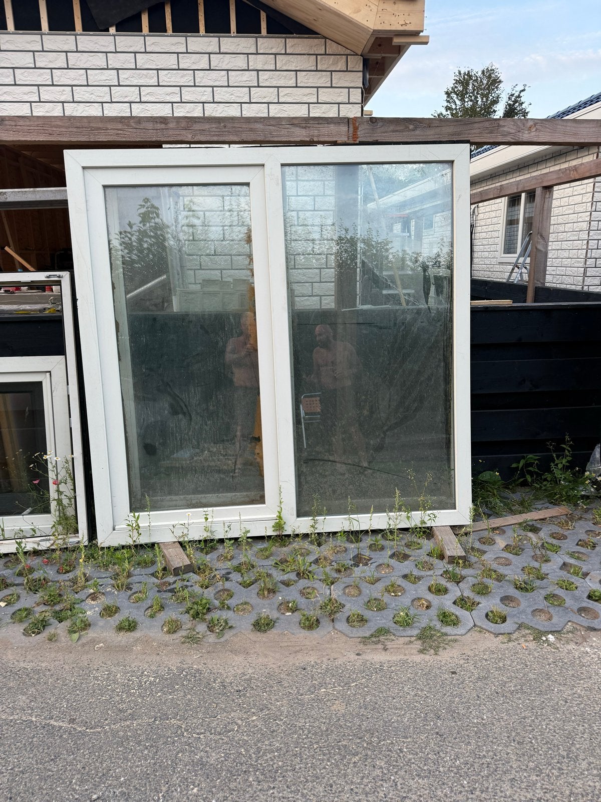 Kunststof tuindeuren en schuifpui - 200cm hoog, Kunststof, Gebruikt, 120 cm of meer, Ophalen of Verzenden