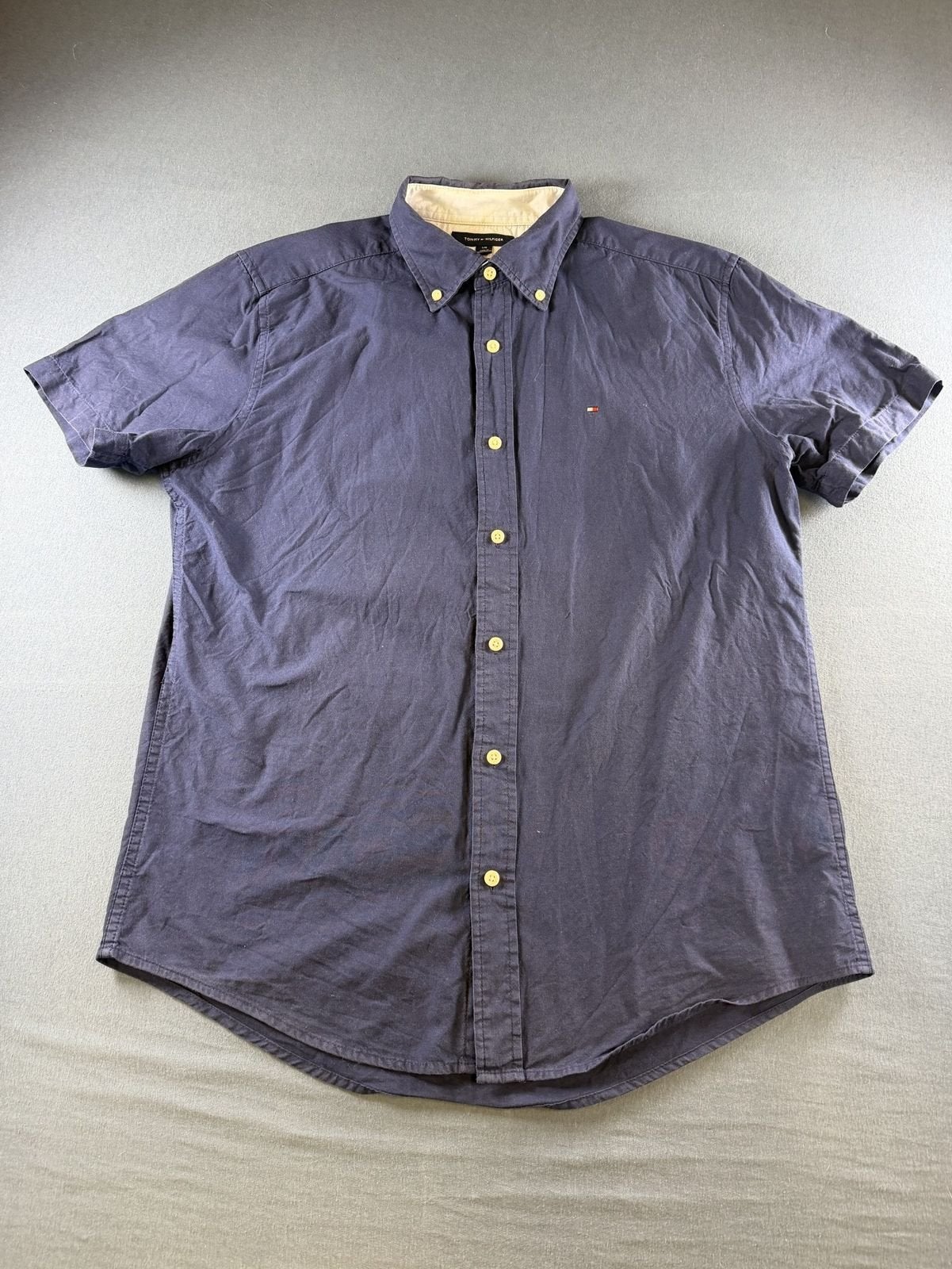 Tommy Hilfiger overhemd blauw maat L Custom Fit, Tommy Hilfiger Europe B.V., Danzigerkade 165, 1013 AP Amsterdam, Nederland, Contact.nl@service.tommy.com