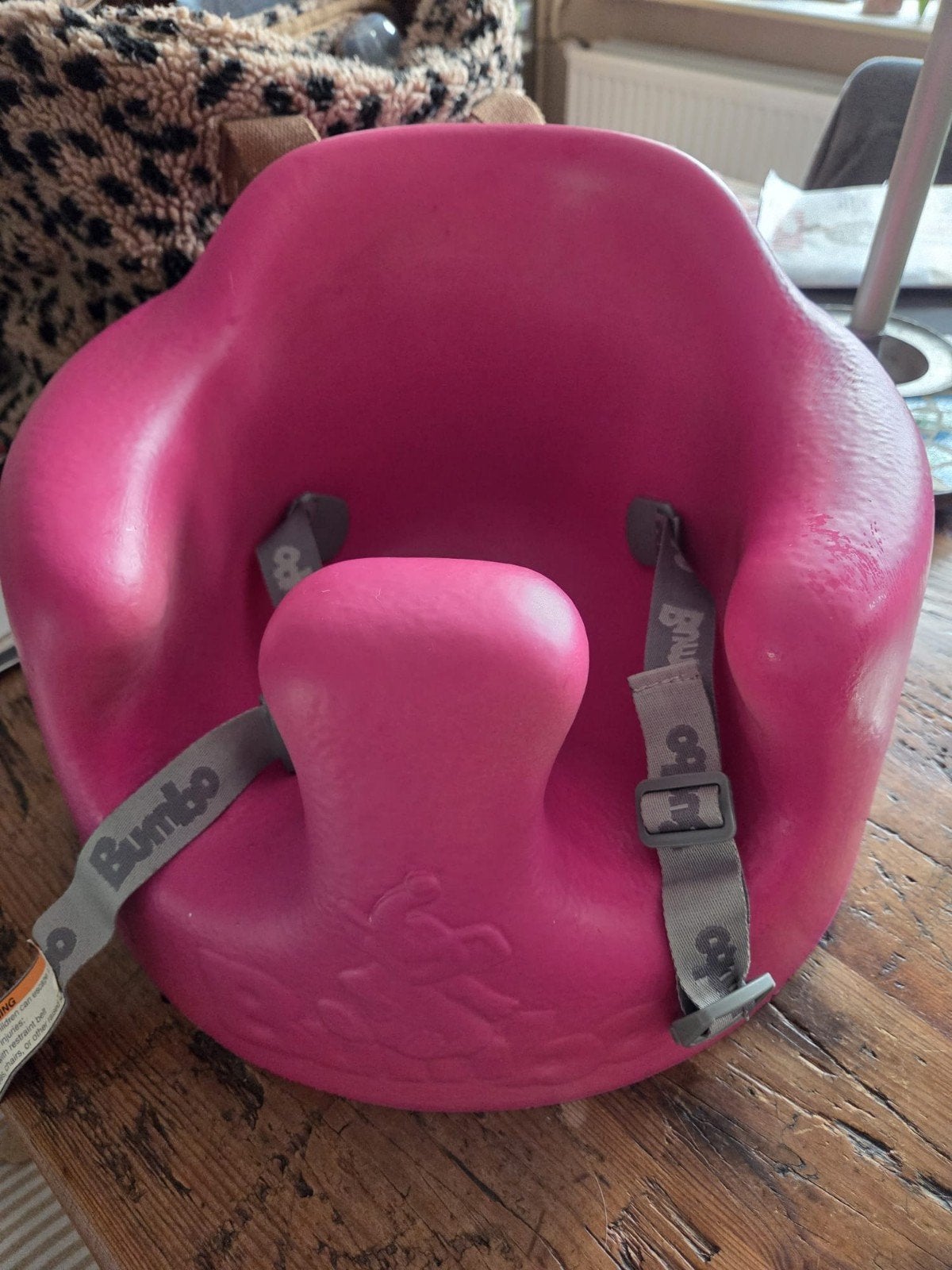 Roze Bumbo zitje met gordels voor baby's, Ophalen