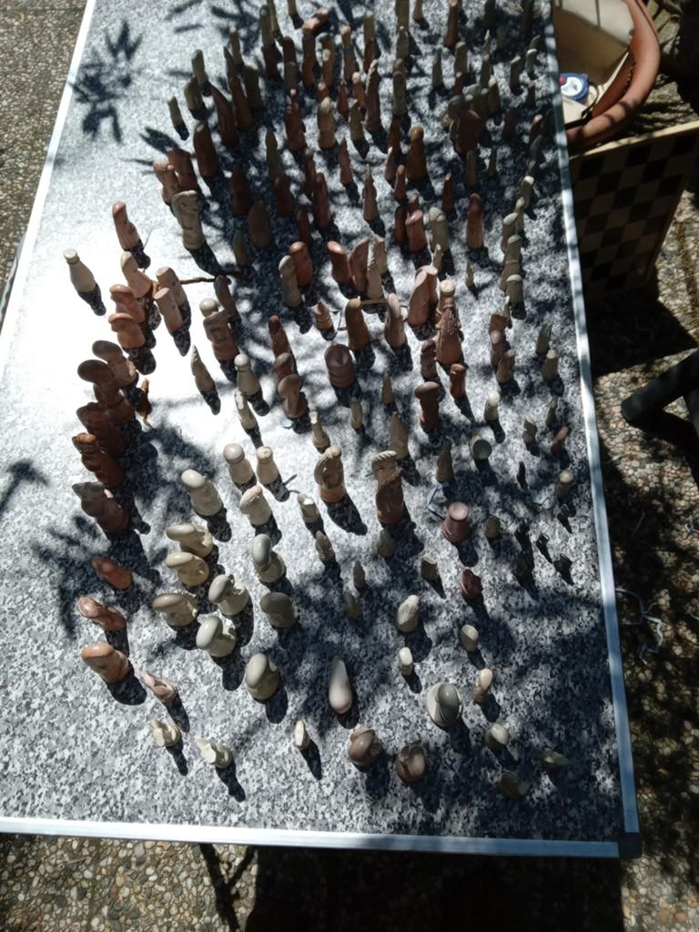 Schaakstukken (speksteen) afrika., Verzamelen, Ophalen of Verzenden, Zo goed als nieuw