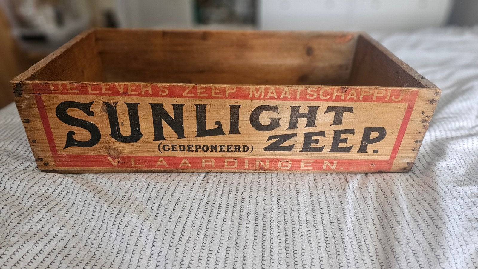 Oude Houten Sunlight Zeep Kist - Vintage Opbergbak, Ophalen