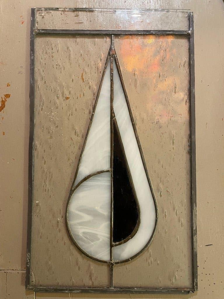 Vintage retro glas in lood raam Tiffany mid century modern, Doe-het-zelf en Verbouw, Glas en Ramen, Gevelraam of Ruit, Gebruikt
