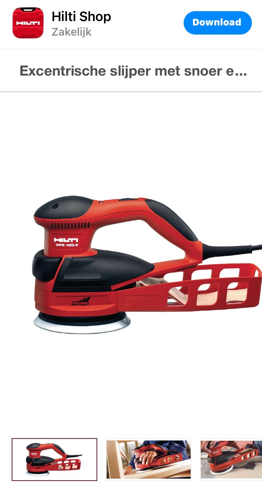 Onderdelen Hilti WFE 450-E Excentrische Slijper, Ophalen of Verzenden, Gebruikt, Minder dan 700 watt, Overige typen