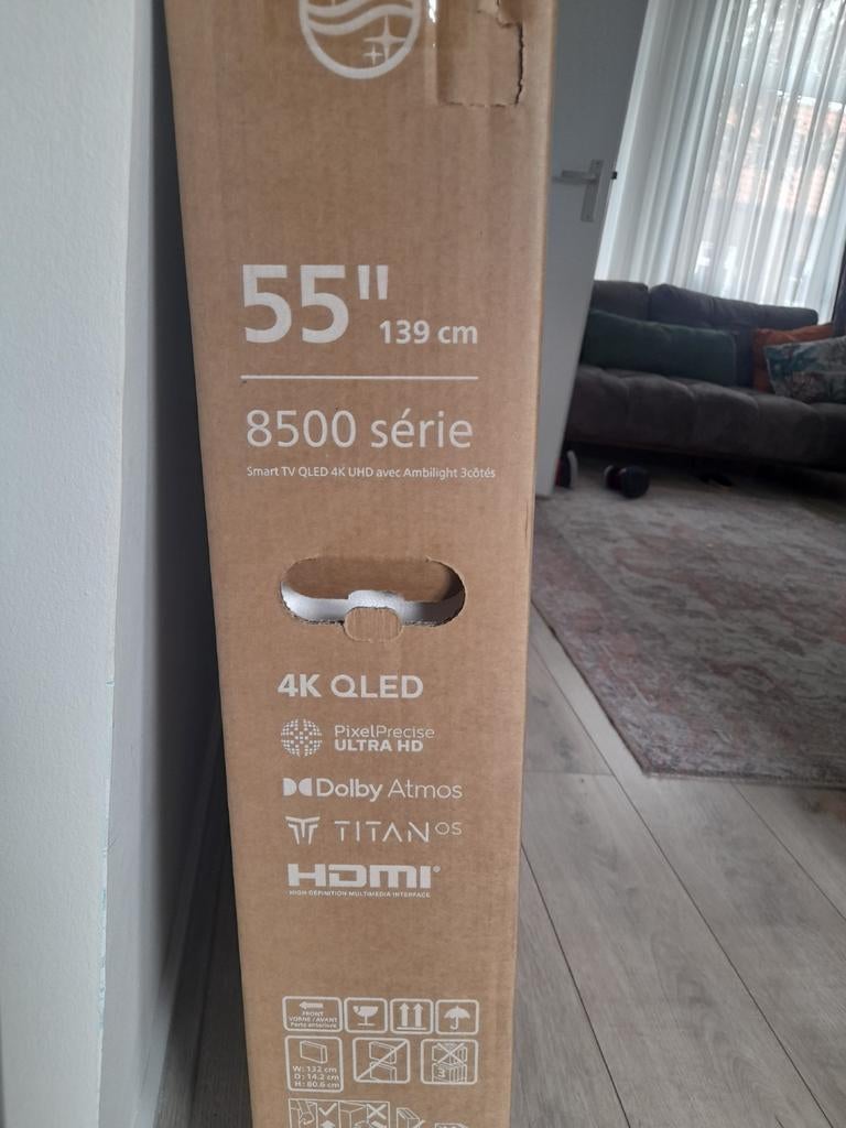 Philips Ambilight TV 55 inch 4K QLED 8500 serie 2025 model., Ophalen