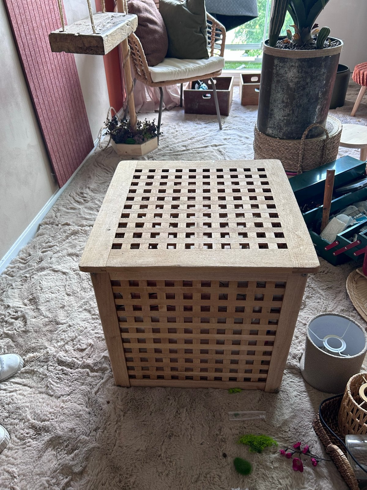 Stijlvolle Houten Wasmand - Perfect voor elke badkamer, Hout, Gebruikt, Ophalen of Verzenden, Landelijk
