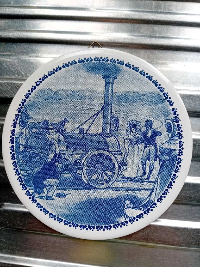 Stoommachine wandbordje, Antiek en Kunst, Antiek | Wandborden en Tegels, Ophalen