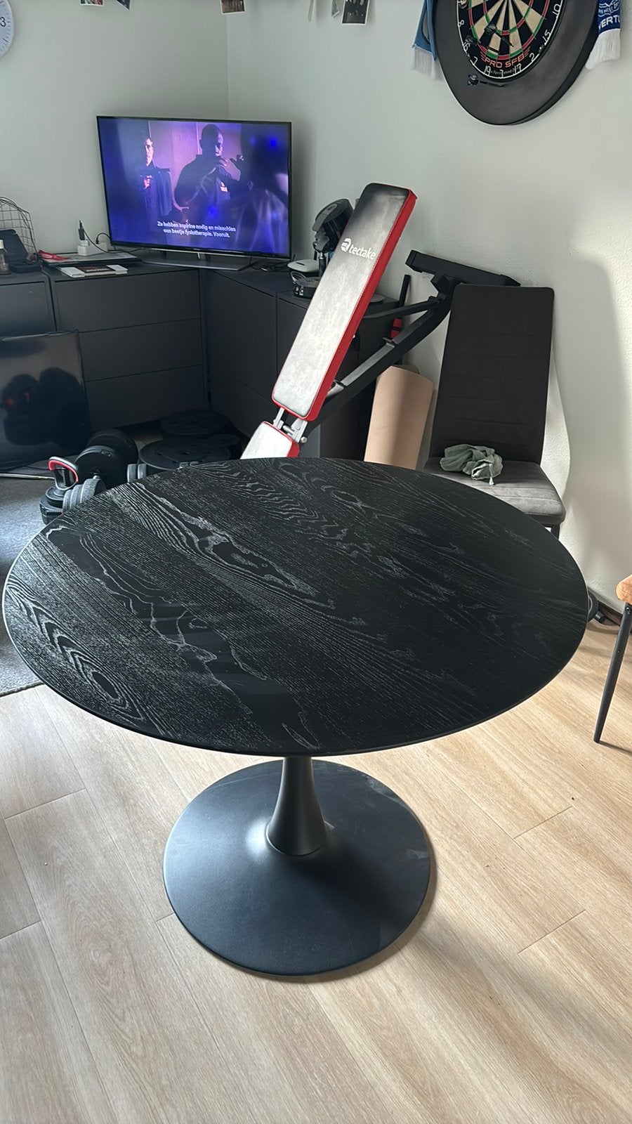 Ronde eettafel, Huis en Inrichting, Tafels | Eettafels, Ophalen, Rond, Zo goed als nieuw, Vier personen