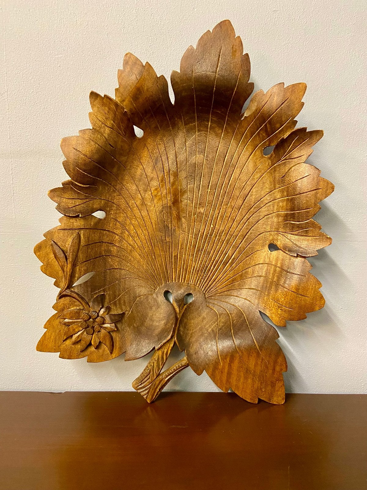 Vintage Houten Dienblad / Schaal Blad retro black forest, Huis en Inrichting, Woonaccessoires | Dienbladen, Ophalen of Verzenden