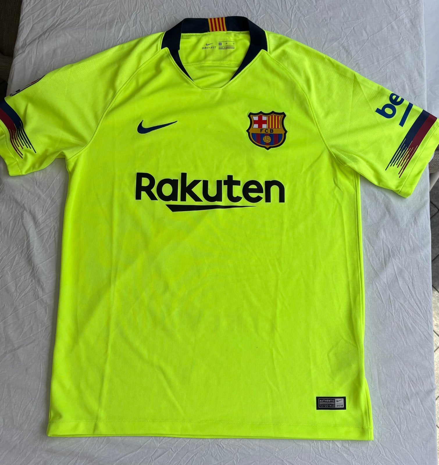 Origineel Nike FC Barcelona 2018-2019 Uitshirt M 918990-703, Maat M, Verzenden, Zo goed als nieuw, Shirt