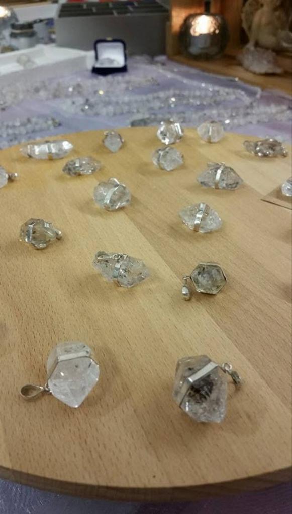 Herkimer Diamant Hangers - Natuurlijke Kristal Sieraden, Overige voorstellingen, Wit, Nieuw, Ophalen of Verzenden