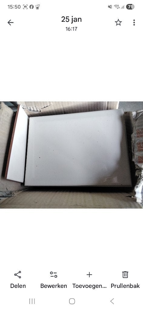 Roomwitte metrotegels 15x20 cm, Nieuw, Minder dan 20 cm, Minder dan 5 m², Wandtegels