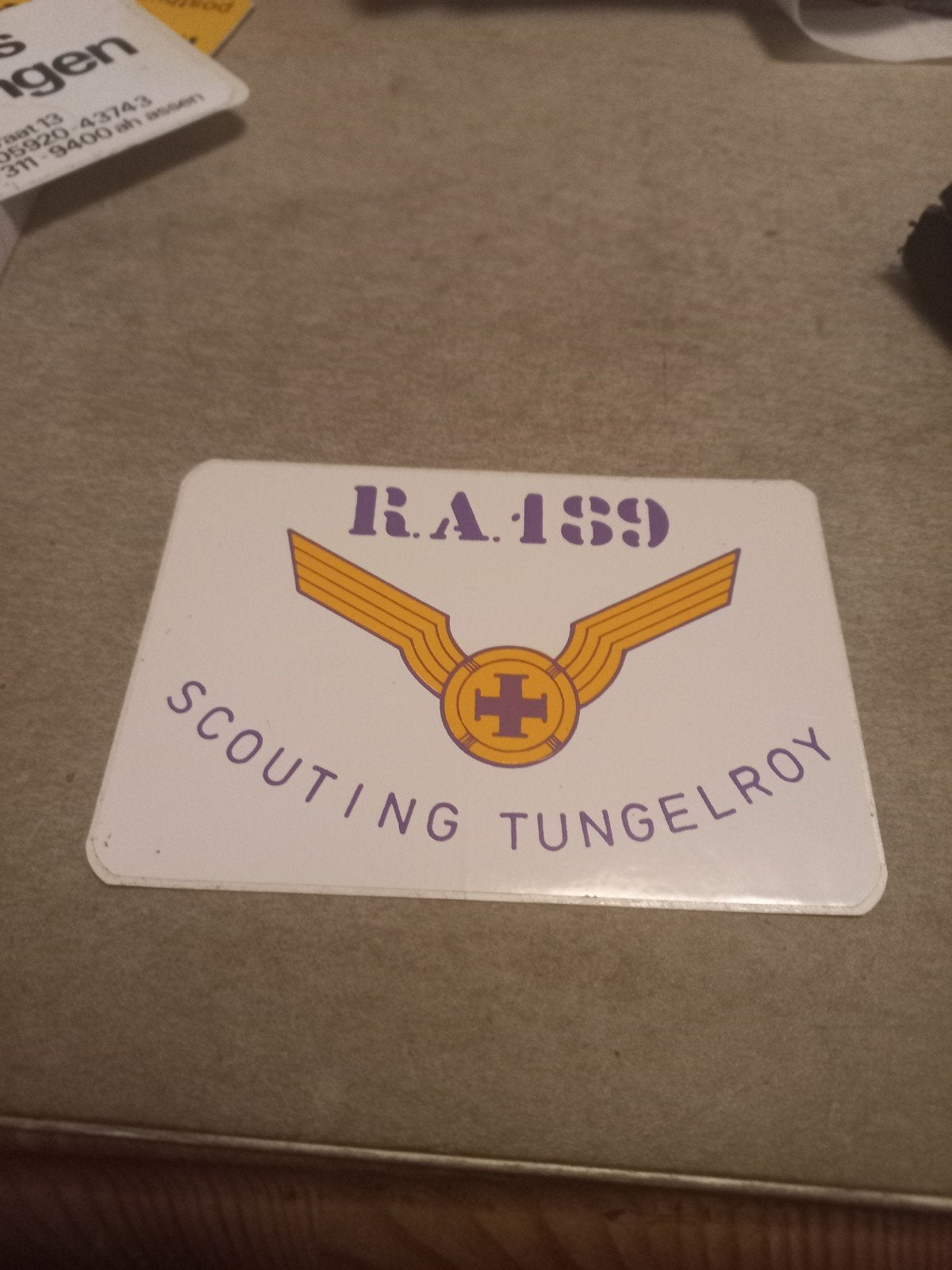 Scouting Tungelroy RA.189 Embleem/sticker, Ophalen of Verzenden, Gebruikt