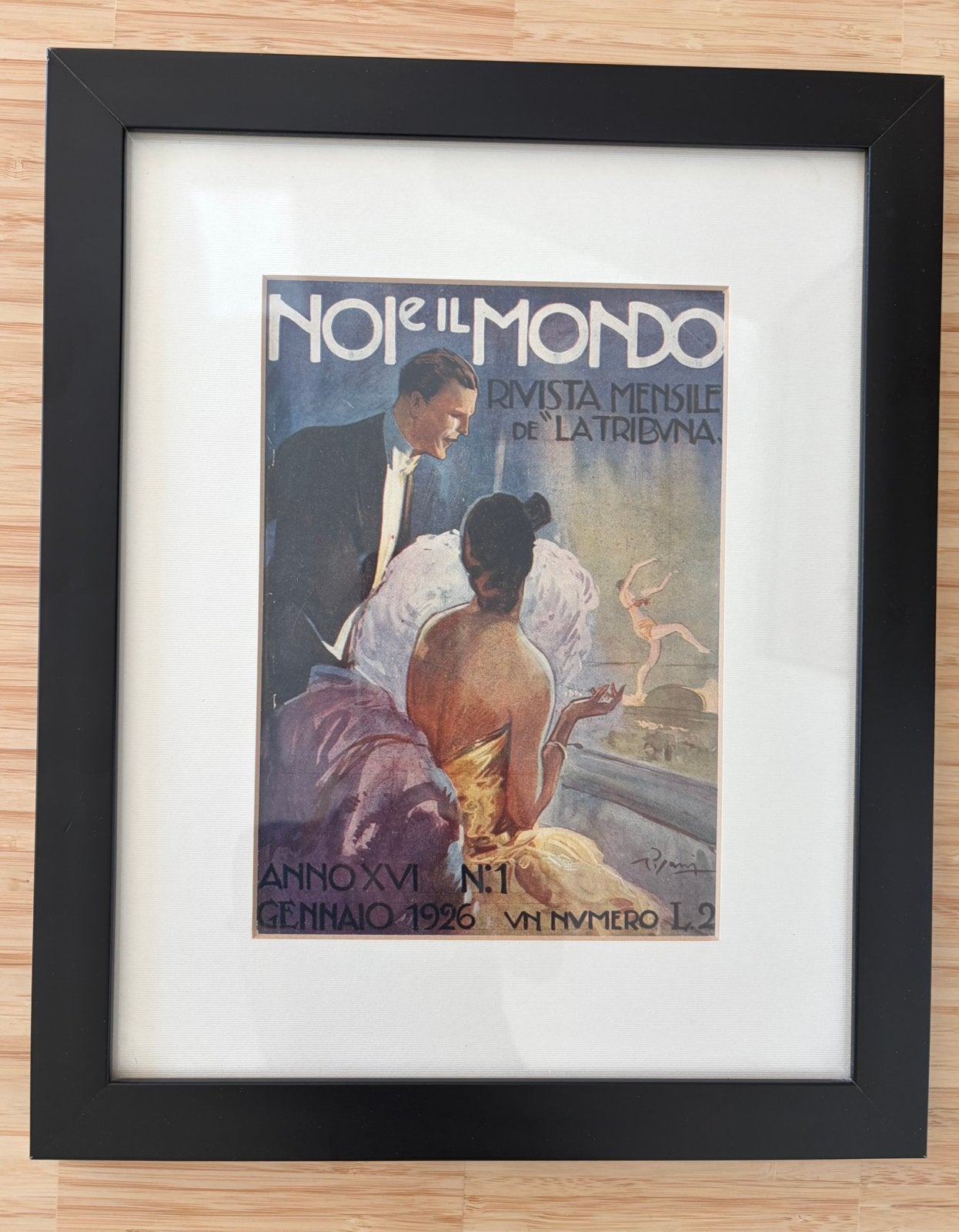 Original 1926 Art Deco Magazine Cover- Noi e il Mondo, Ophalen of Verzenden
