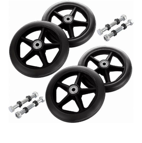 4-pack vervangende wielen voor rollators, 6 inch (15cm), Ophalen of Verzenden, Lichtgewicht, Nieuw